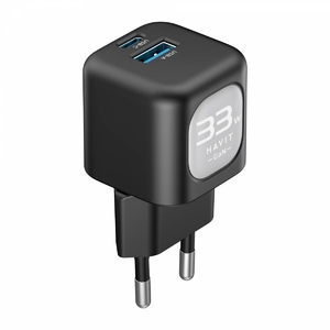 Зарядний пристрій GaN 33W USB-A+USB-C Black HV-UC230 Havit