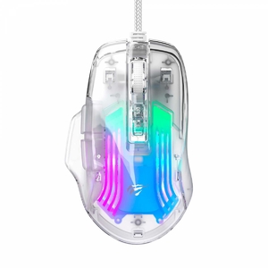 Ігрова мишка з RGB-підсвіткою, 7200 DPI, 7 клавіш USB Transparent White HV-MS1011SE Havit