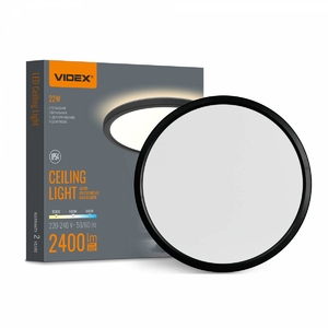 LED светильник с декоративной подсветкой, 22W 3000K-4000K-5000K Black DL5R 28615 Videx