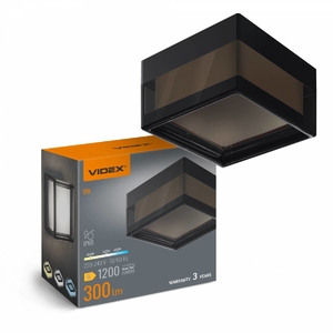 LED світильник квадратний IP65 9W 2400-3200-4300K Black BHD02 Videx