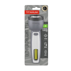 Портативный светодиодный фонарь, IPX2 10000К 130 Lm Gray TLF-T19 Titanum