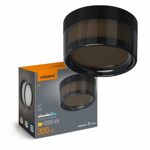 LED светильник круглый IP65 9W 2400-3200-4300K Black BHD01 Videx
