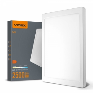 LED светильник квадратный 24W 3000K-4000K-6500K White DL6S 28762 Videx