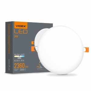 LED світильник безрамковий круглий 24W 4000K VLE-DLFR-244 Videx