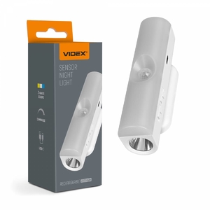 LED світильник акумуляторний, з датчиком руху 3000-6500K VL-NL108W Videx