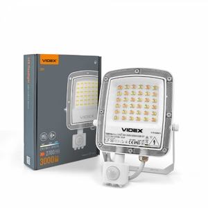LED прожектор з датчиком руху, F5 30W 3000-5000-6500K White VL-F5-030CW-S Videx