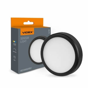 LED світильник акумуляторний, з датчиком руху 3000-6500K Black VL-NL090B Videx
