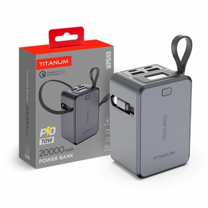 Павербанк 20000mAh PD70W Grey
 WP049 Titanum